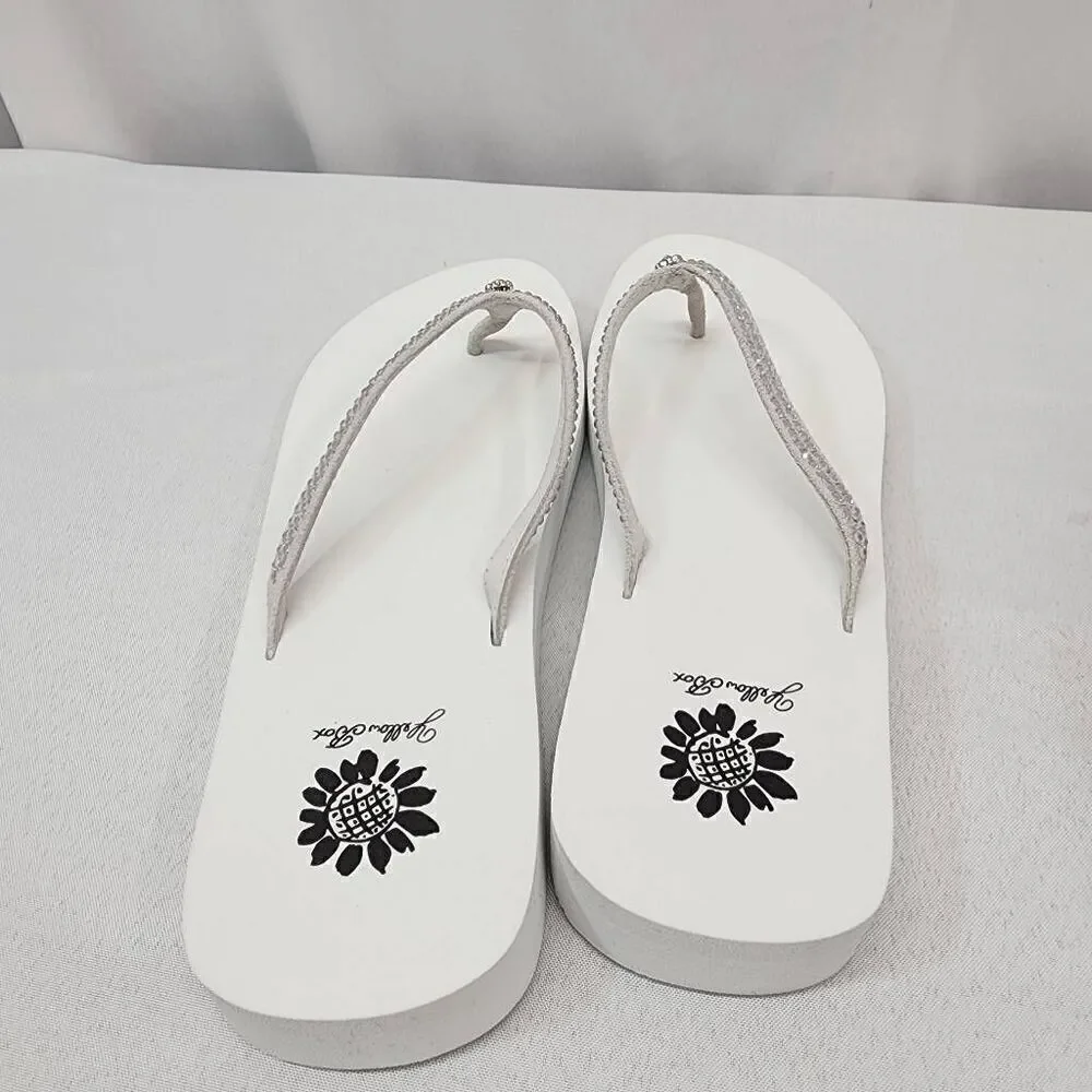 Yellow Box Size 10 Women's Jello Rhinestone Sandals White Beach Summer Comfort N - Picture 3 of 8